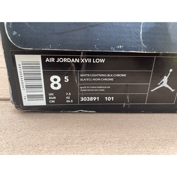 Air Jordan 17 OG 2002 Low All Star - Lightning Men’s Size 8.5 303891-101 White - Picture 3 of 13